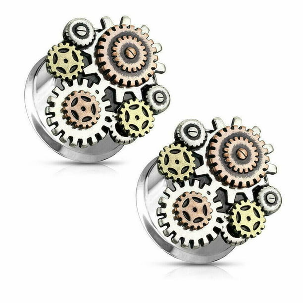 ONE Pair Yin Yang Design trending jewels Surgical Steel Fake Plug with Pictures 
